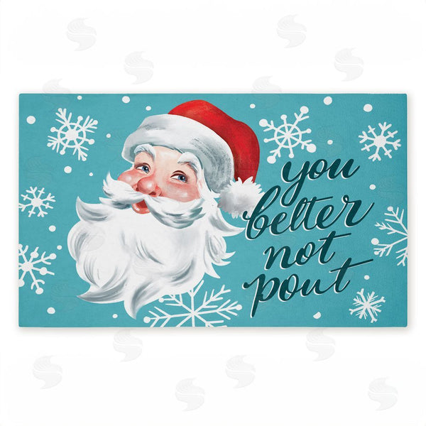 stupell industries Caverly Smith | Better Not Pout Antique Santa Non-Woven Door Mat