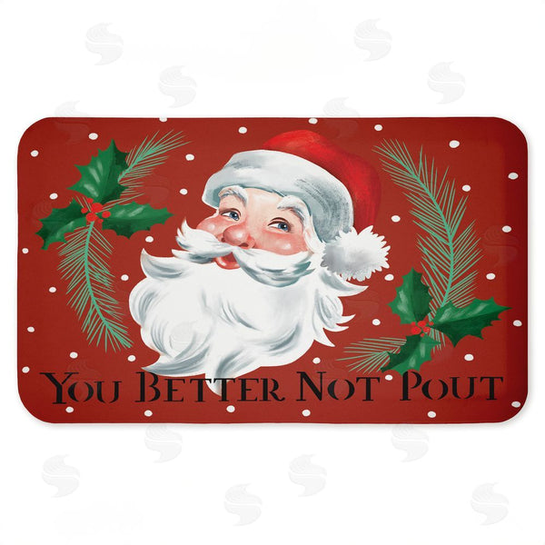 stupell industries Caverly Smith | Better Not Pout Vintage Santa Anti-Fatigue Mat