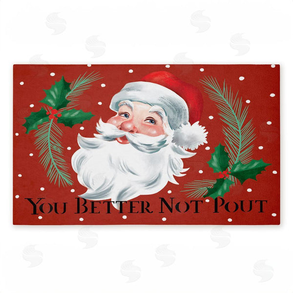 stupell industries Caverly Smith | Better Not Pout Vintage Santa Non-Woven Door Mat