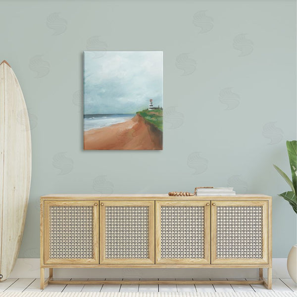 Stupell Industries Caverly Smith | Distant Lighthouse Beach Shore Wall Art