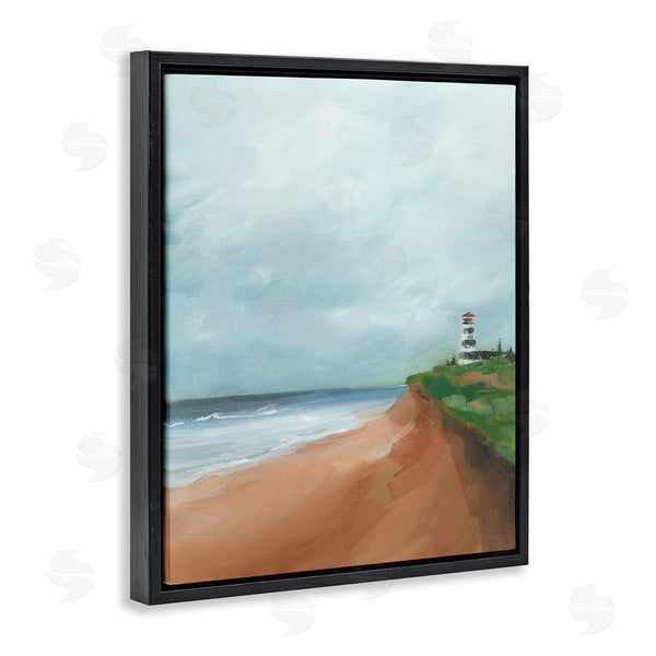 Stupell Industries Caverly Smith | Distant Lighthouse Beach Shore Wall Art