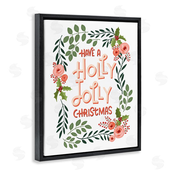 Stupell Industries Caverly Smith | Jolly Christmas With Flower Border
