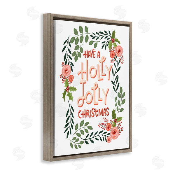 Stupell Industries Caverly Smith | Jolly Christmas With Flower Border