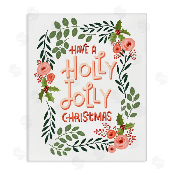 stupell industries Caverly Smith | Jolly Christmas with Flower Border