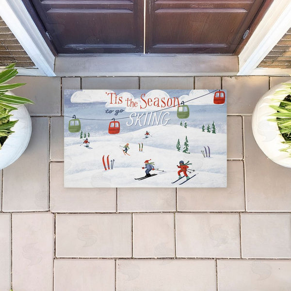 Stupell Industries Caverly Smith | Tis The Season Ski Slopes Non-Woven Door Mat