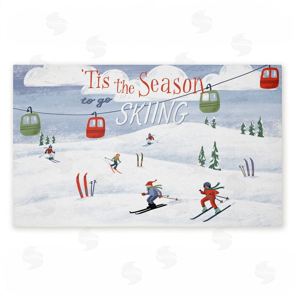 stupell industries Caverly Smith | Tis The Season Ski Slopes Non-Woven Door Mat