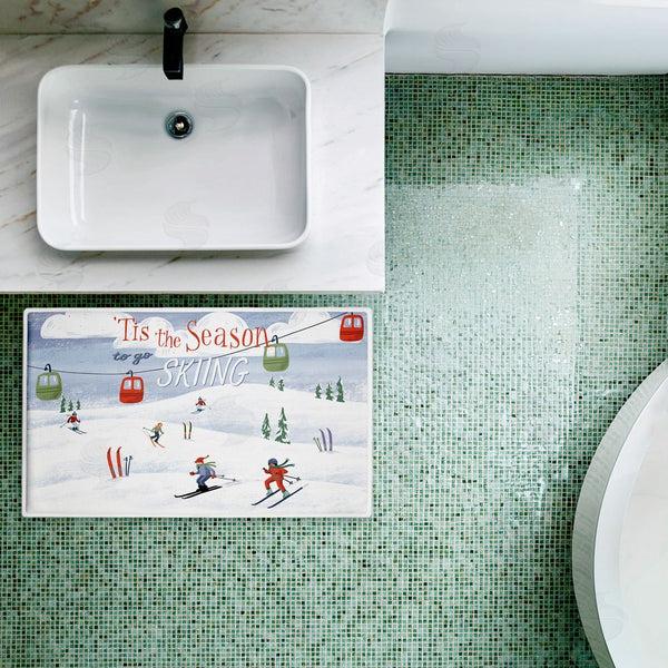 Stupell Industries Caverly Smith | Tis The Season Ski Slopes Plush Bath Mat