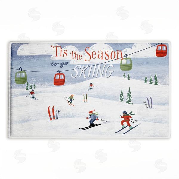 stupell industries Caverly Smith | Tis The Season Ski Slopes Plush Bath Mat