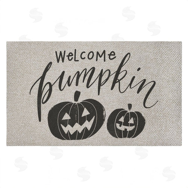 stupell industries Caverly Smith | Welcome Pumpkin Minimal Faux Sisal Door Mat