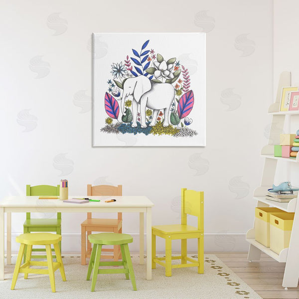 Stupell Industries Cecilia Battaini | Elephant In Midst Of Flowers Wall Art
