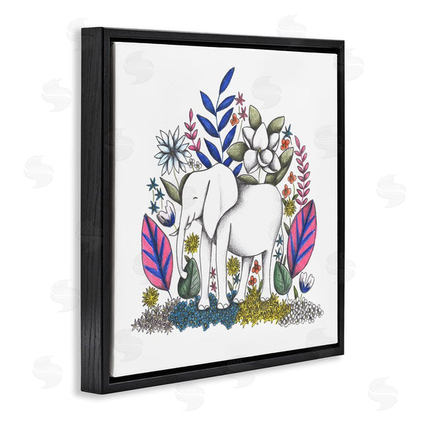 Stupell Industries Cecilia Battaini | Elephant In Midst Of Flowers Wall Art
