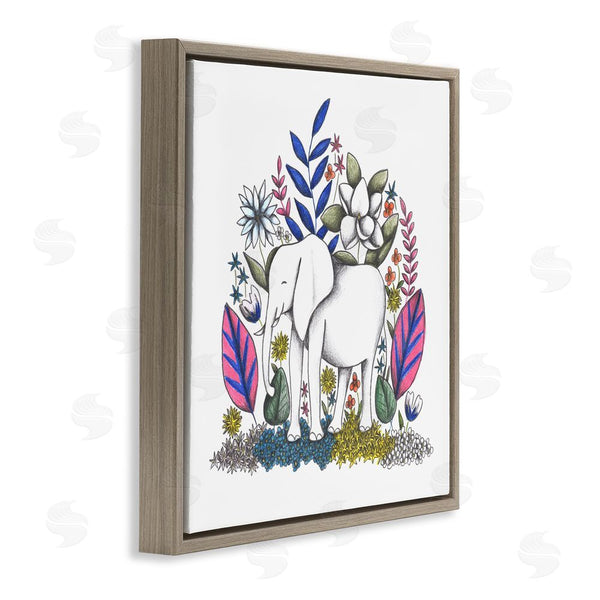 Stupell Industries Cecilia Battaini | Elephant In Midst Of Flowers Wall Art