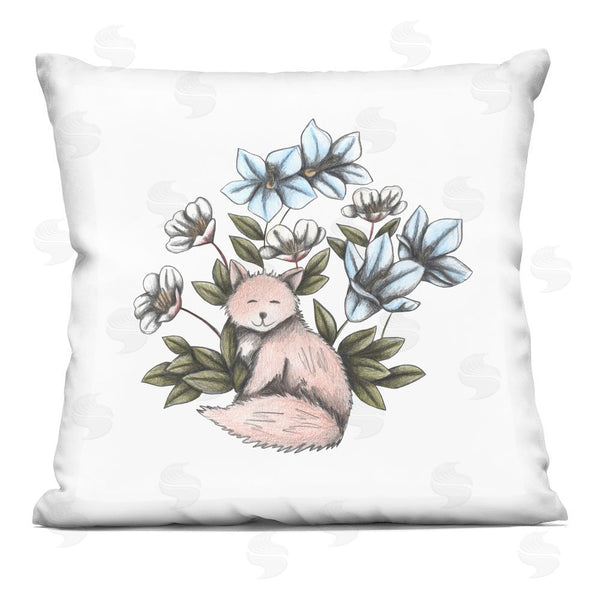 stupell industries Cecilia Battaini | Gentle Fox with Flowers Printed Throw Pillow