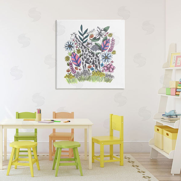Stupell Industries Cecilia Battaini | Giraffe In Midst Of Flowers Wall Art