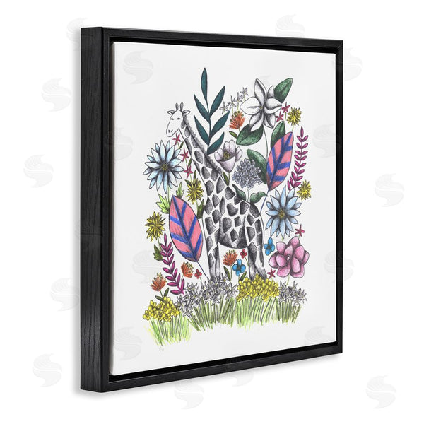 Stupell Industries Cecilia Battaini | Giraffe In Midst Of Flowers Wall Art