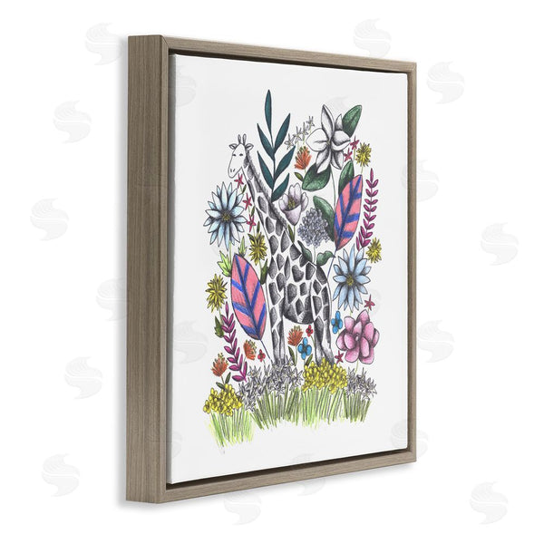 Stupell Industries Cecilia Battaini | Giraffe In Midst Of Flowers Wall Art