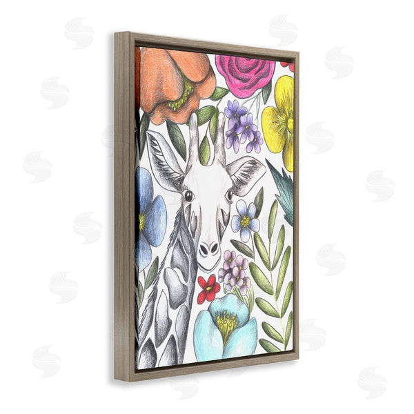 Stupell Industries Cecilia Battaini | Giraffe In The Midst Of Flowers Wall Art