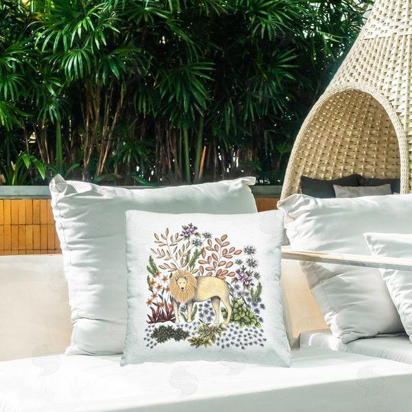 Stupell Industries Cecilia Battaini | Jungle Wildlife Lion Printed Throw Pillow