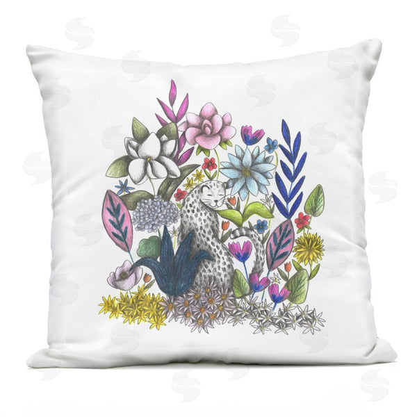 Stupell Industries Cecilia Battaini | Leopard In Midst Of Flowers Printed Throw Pillow