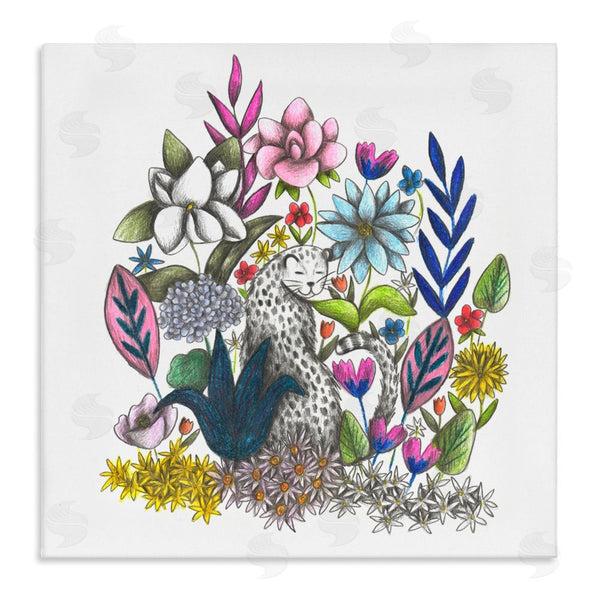 stupell industries Cecilia Battaini | Leopard in Midst of Flowers Wall Art