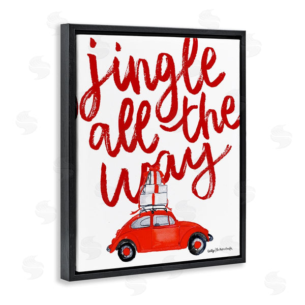 Stupell Industries Cecily Moore | Jingle All The Way Holiday Gifts Red Car Driving Wall Art