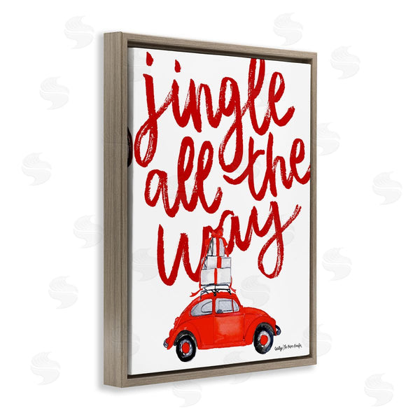 Stupell Industries Cecily Moore | Jingle All The Way Holiday Gifts Red Car Driving Wall Art