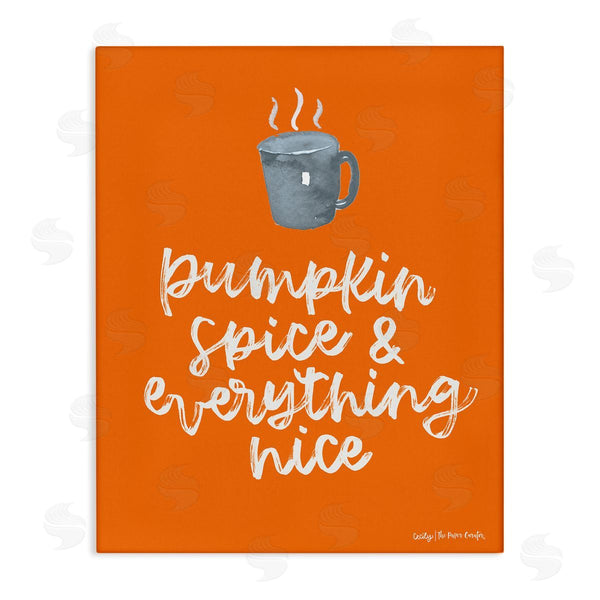 stupell industries Cecily Moore | Pumpkin Spice Steaming Coffee Mug Fall Calligraphy Wall Art