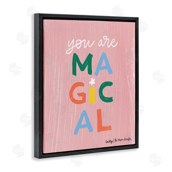 Stupell Industries Cecily Moore | You Are Magical Rainbow Letters Whimsical Paint Strokes Wall Art