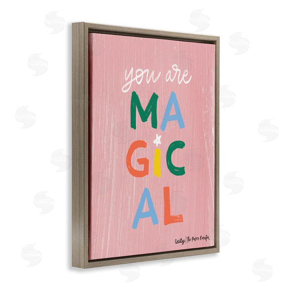 Stupell Industries Cecily Moore | You Are Magical Rainbow Letters Whimsical Paint Strokes Wall Art