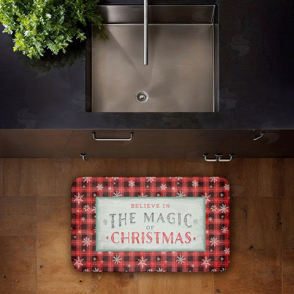 Stupell Industries Chad Barrett | Magic Of Christmas Red Plaid Anti-Fatigue Mat