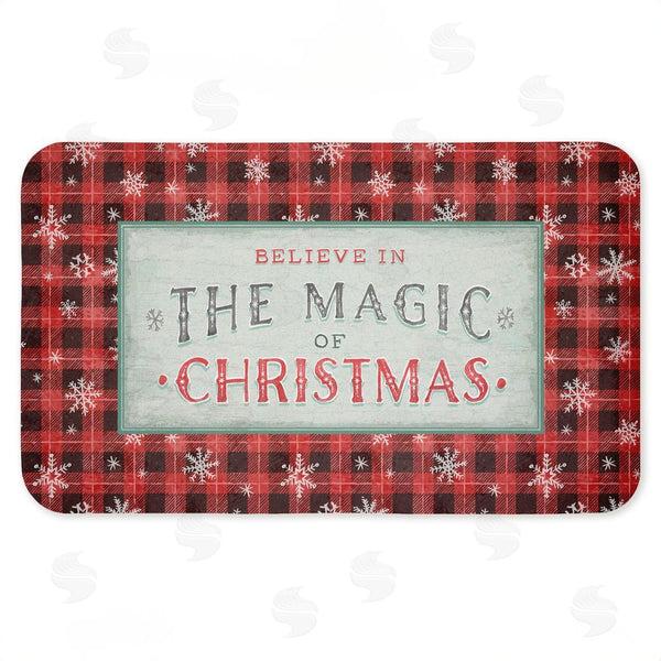 stupell industries Chad Barrett | Magic of Christmas Red Plaid Anti-Fatigue Mat