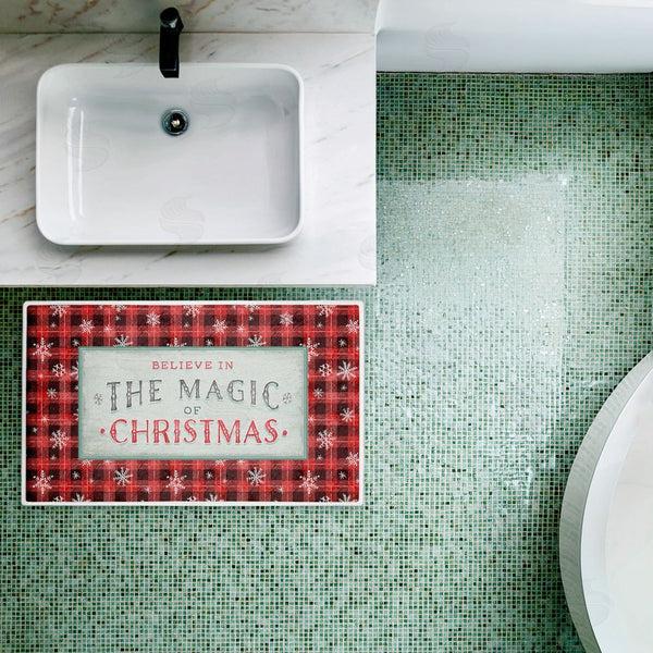 Stupell Industries Chad Barrett | Magic Of Christmas Red Plaid Plush Bath Mat
