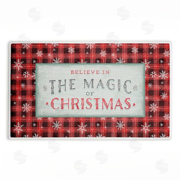 stupell industries Chad Barrett | Magic of Christmas Red Plaid Plush Bath Mat