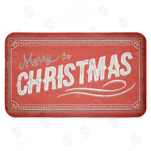 stupell industries Chad Barrett | Red Vintage Merry Christmas Anti-Fatigue Mat