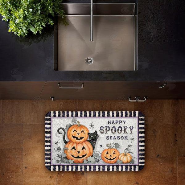 Stupell Industries Chad Barrett | Spooky Season Jack-o-Lanterns Anti-Fatigue Mat