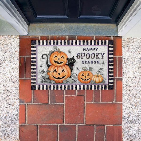 Stupell Industries Chad Barrett | Spooky Season Jack-o-Lanterns Non-Woven Door Mat