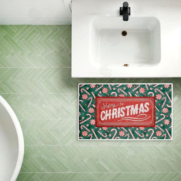 Stupell Industries Chad Barrett | Vintage Christmas Candies Plush Bath Mat