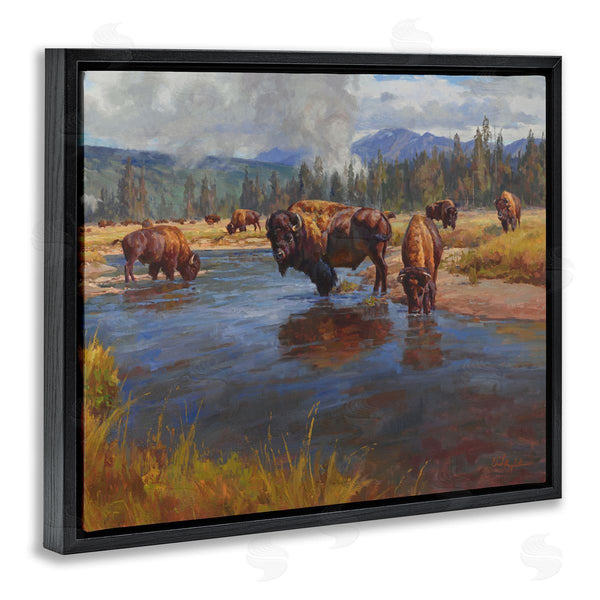 Stupell Industries Chad Poppleton | Bison Herd By River Wall Art