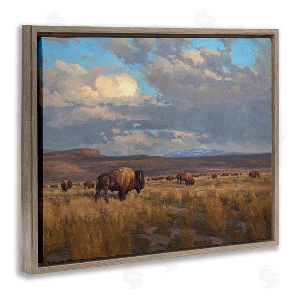 Stupell Industries Chad Poppleton | Buffalo Cloudy Landscape