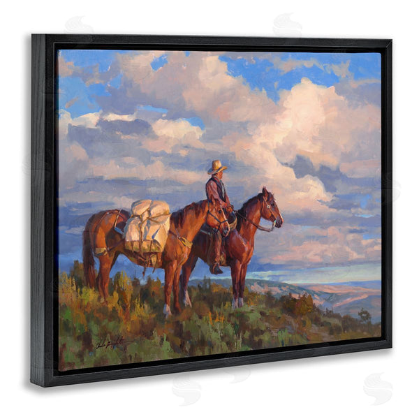 Stupell Industries Chad Poppleton | Cowboy With Horses Countryside