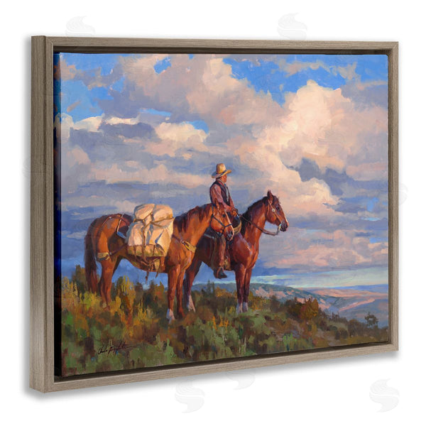 Stupell Industries Chad Poppleton | Cowboy With Horses Countryside