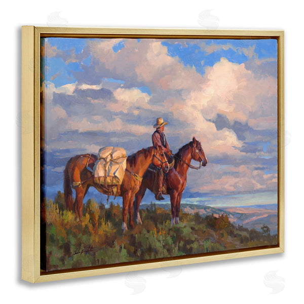 Stupell Industries Chad Poppleton | Cowboy With Horses Countryside