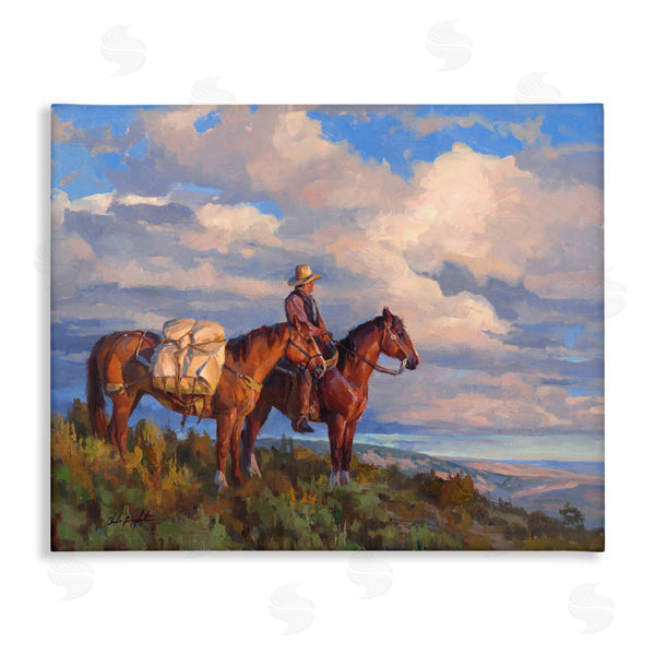stupell industries Chad Poppleton | Cowboy with Horses Countryside