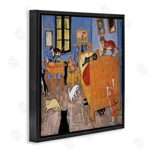 Stupell Industries Chameleon Design Inc. | Cats In Bedroom Classics Parody