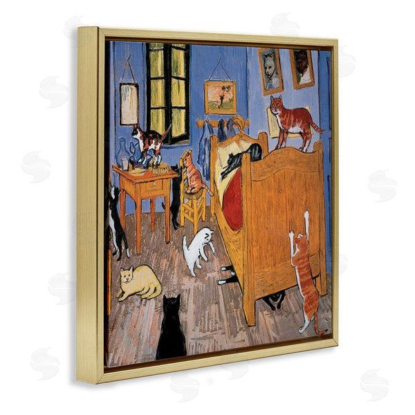 Stupell Industries Chameleon Design Inc. | Cats In Bedroom Classics Parody