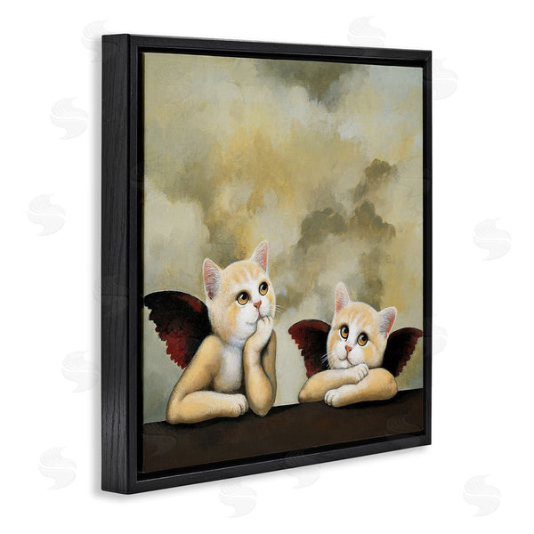 Stupell Industries Chameleon Design Inc. | Kitten Cherub Angels Classic Painting Parody Wall Art