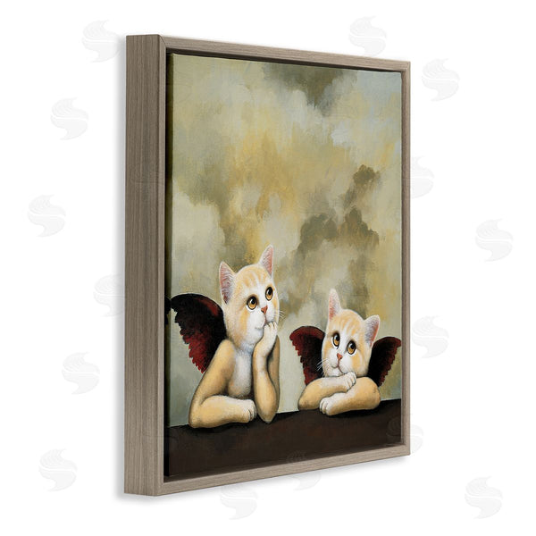 Stupell Industries Chameleon Design Inc. | Kitten Cherub Angels Classic Painting Parody Wall Art