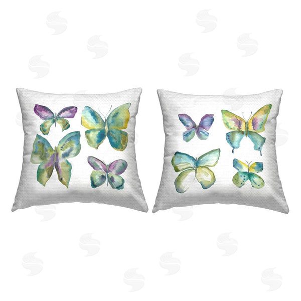 Stupell Industries Chariklia Zarris | Abstract Butterflies On White Printed Throw Pillow Set
