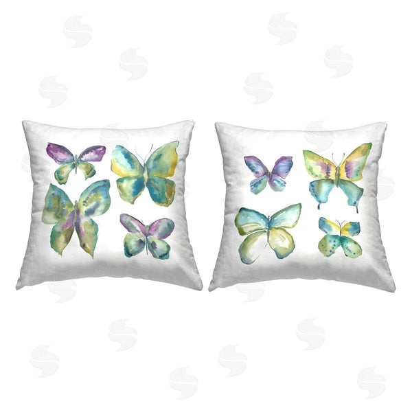 stupell industries Chariklia Zarris | Abstract Butterflies on White Printed Throw Pillow Set