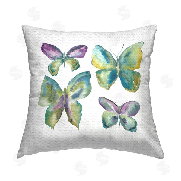 Stupell Industries Chariklia Zarris | Purple & Green Butterflies Printed Throw Pillow